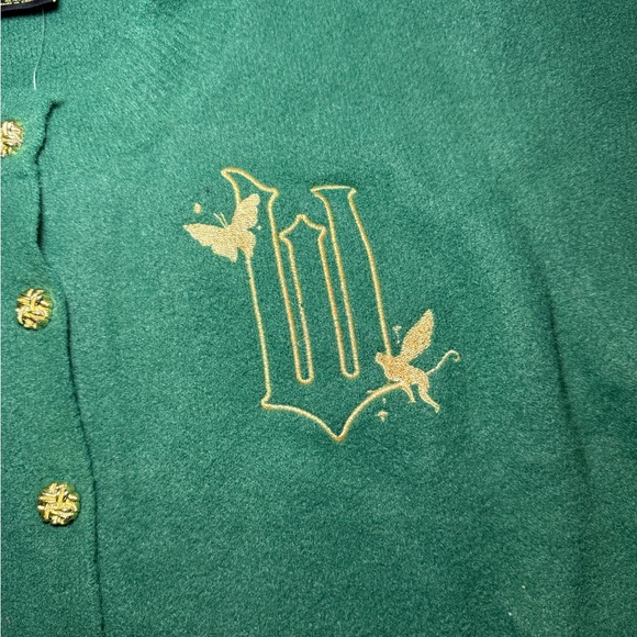 Wicked Cardigan with Gold Embroidery and Buttons - Green Size Extra Large NWT - Picture 4 of 9